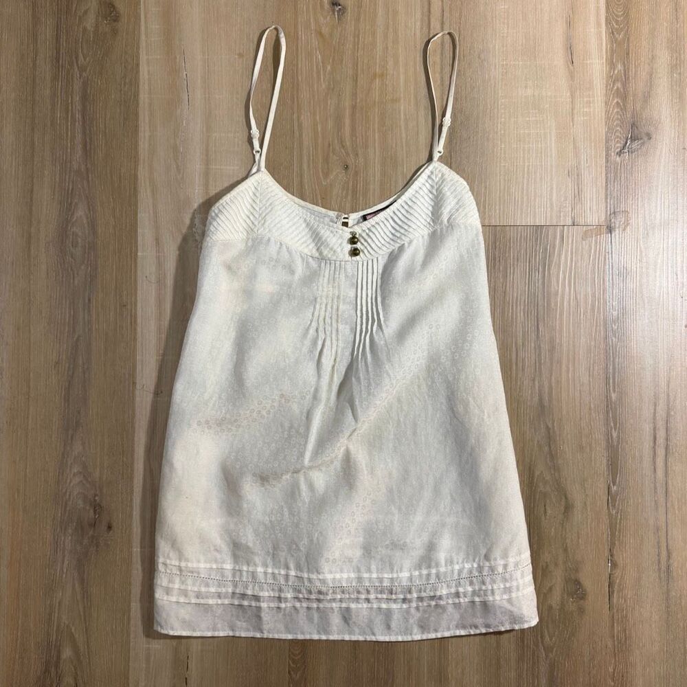 Juicy Couture White Jacquard Camisole Sz 6 Y2K Cami Soft Girl Mcbling Romantic